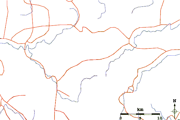 Roads and rivers around Mount Hinokizuka Okumine