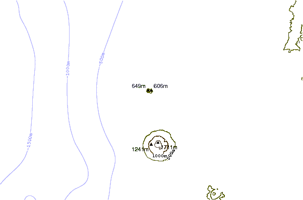 Mountain peaks around Mount Hiri