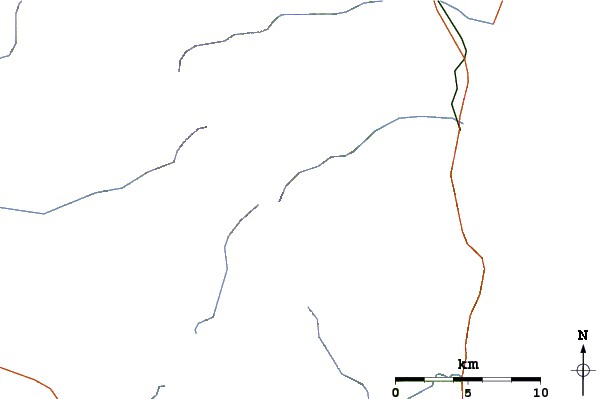 Roads and rivers around Mount Hiroo