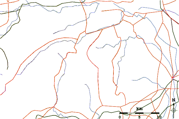 Roads and rivers around Mount Hiru