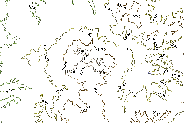 Mountain peaks around Mount Hokkai