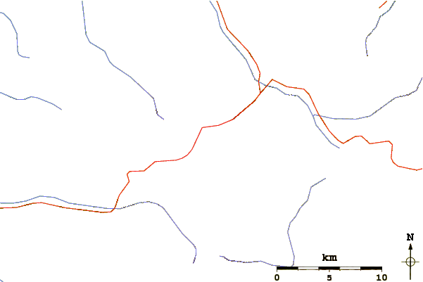 Roads and rivers around Mount Hokkai