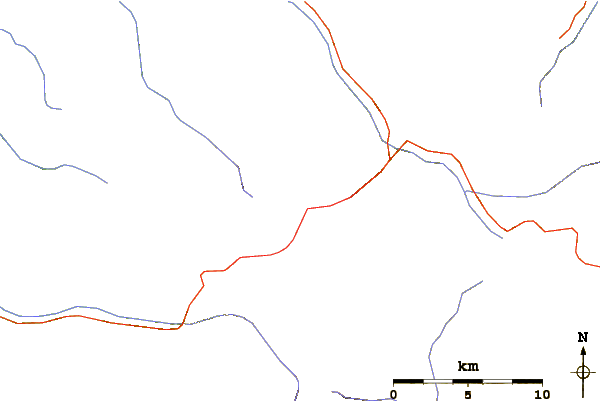 Roads and rivers around Mount Hokuchin