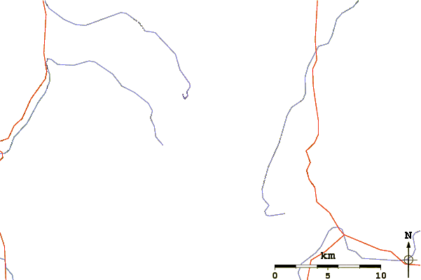 Roads and rivers around Mount Holmes