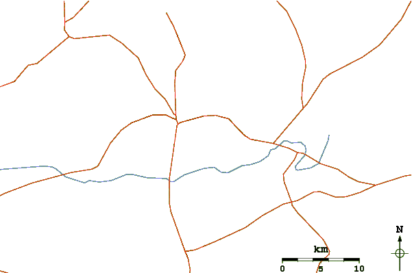 Roads and rivers around Mount Hombori