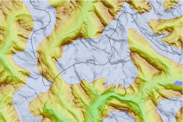 Surf breaks located close to Mount Hooker (Canada)