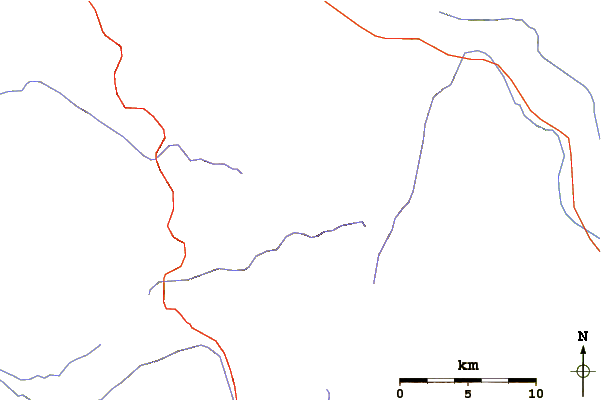 Roads and rivers around Mount Hopkins (California)