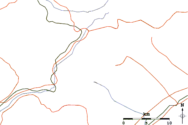 Roads and rivers around Mount Horohoro