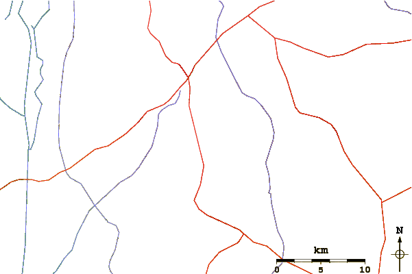 Roads and rivers around Mount Hosek