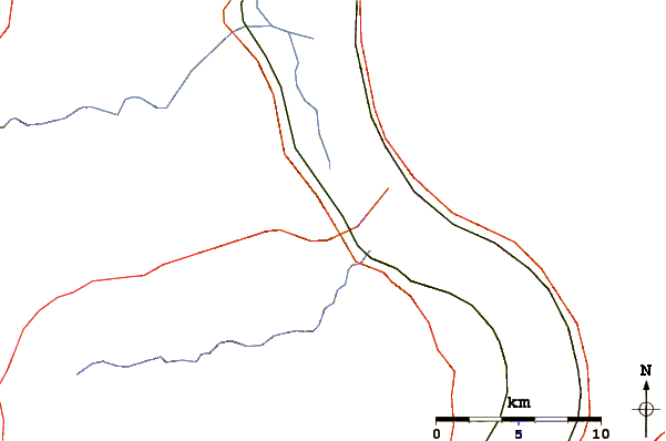 Roads and rivers around Mount Hosmer (Iowa)