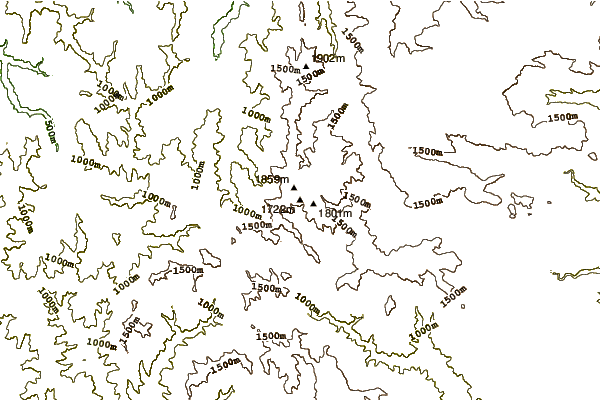 Mountain peaks around Mount Hotham