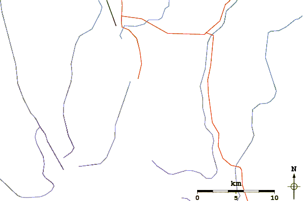 Roads and rivers around Mount Howard (Oregon)