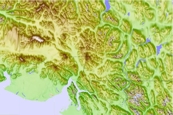 Surf breaks located close to Mount Hubbard