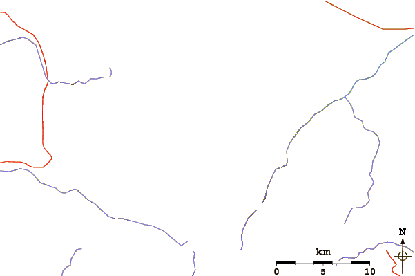 Roads and rivers around Mount Humphreys