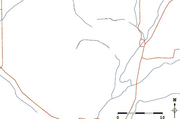 Roads and rivers around Mount Hunt (Wyoming)