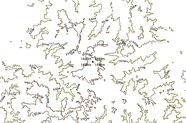 Mountain peaks around Mount Hyōno