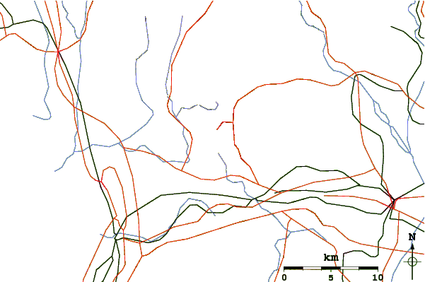 Roads and rivers around Mount Ibuki