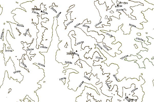 Mountain peaks around Mount Ida