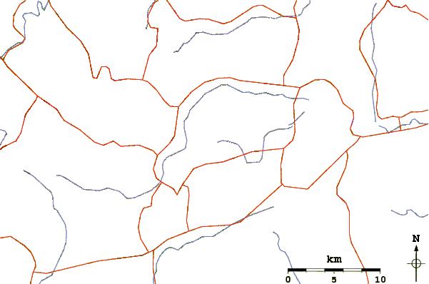 Roads and rivers around Mount Inamura