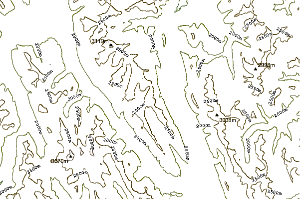 Mountain peaks around Mount Inflexible