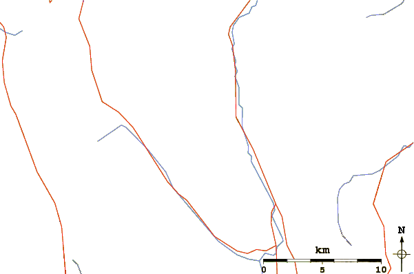 Roads and rivers around Mount Inflexible