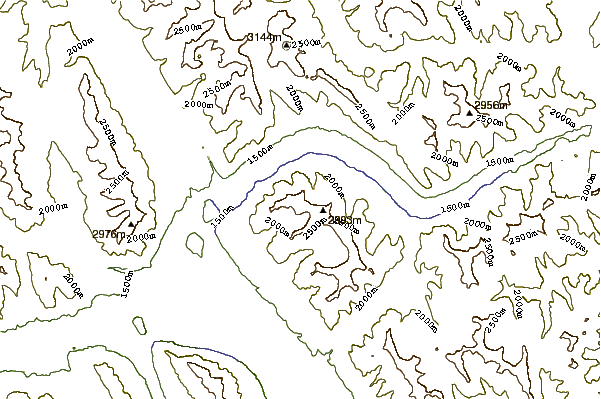 Mountain peaks around Mount Inglismaldie