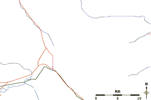 Roads and rivers around Mount Inglismaldie