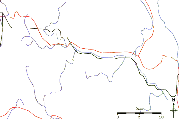 Roads and rivers around Mount Institute