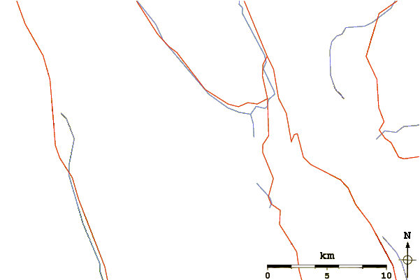 Roads and rivers around Mount Invincible