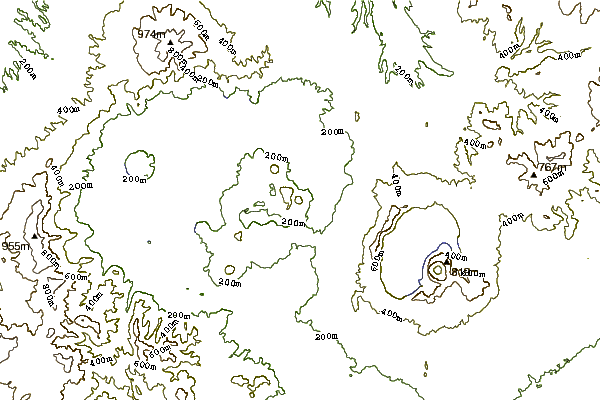 Mountain peaks around Mount Iō (Akan)