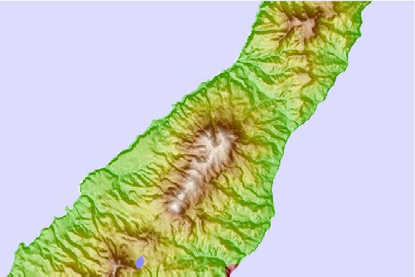 Surf breaks located close to Mount Iō (Shiretoko)