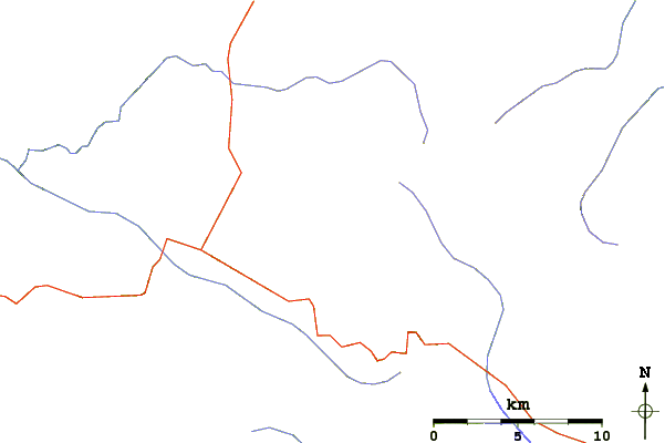 Roads and rivers around Mount Ireland