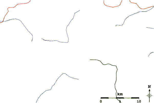 Roads and rivers around Mount Ishikari