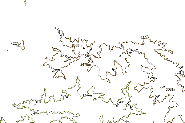 Mountain peaks around Mount Islip