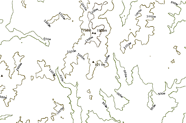 Mountain peaks around Mount Isolation