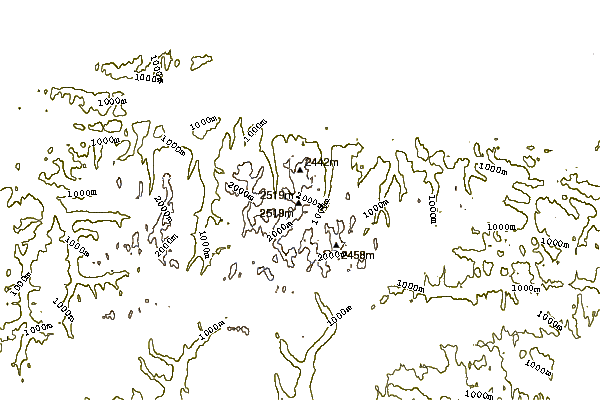 Mountain peaks around Mount Isto