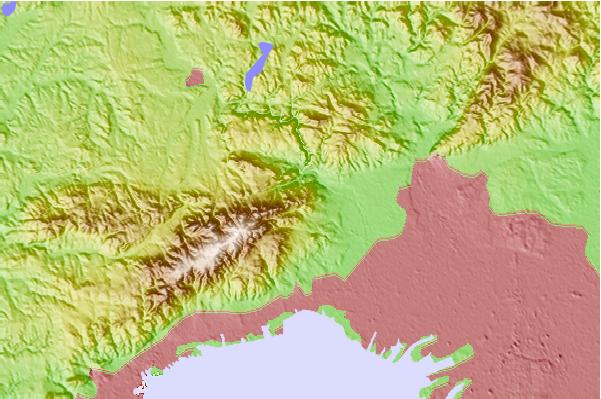 Surf breaks located close to Mount Iwakura