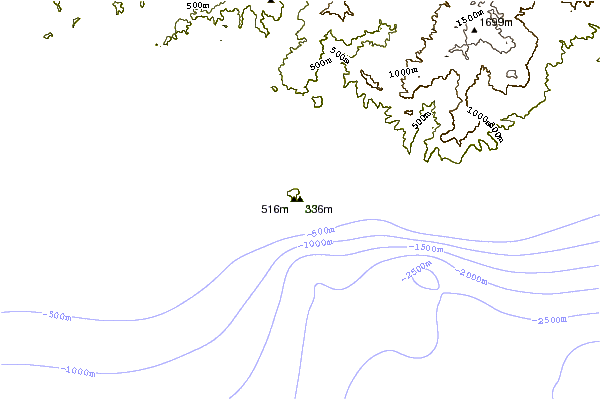 Mountain peaks around Mount Iya