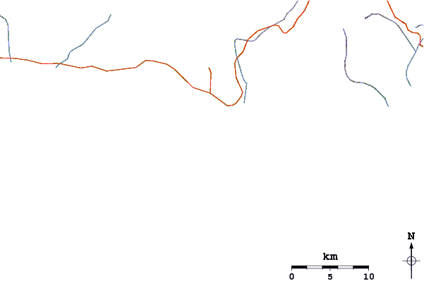 Roads and rivers around Mount Iya