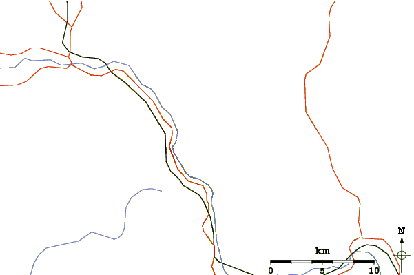 Roads and rivers around Mount Jackson (New Hampshire)