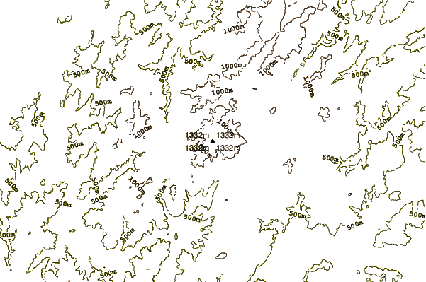 Mountain peaks around Mount Jakuchi