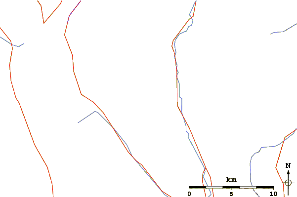 Roads and rivers around Mount James Walker