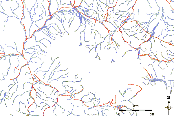 Roads and rivers around Mount Jarvis