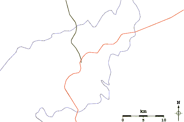 Roads and rivers around Mount Jefferson (Blue Ridge)