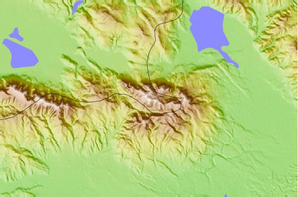 Surf breaks located close to Mount Jefferson (Idaho/Montana)