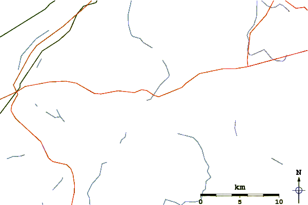 Roads and rivers around Mount Jefferson (Maine)