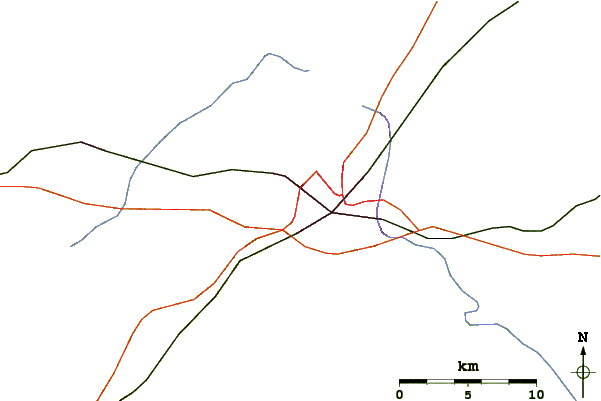 Roads and rivers around Mount Jefferson (Virginia)