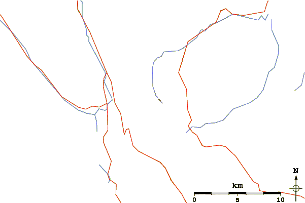 Roads and rivers around Mount Jerram