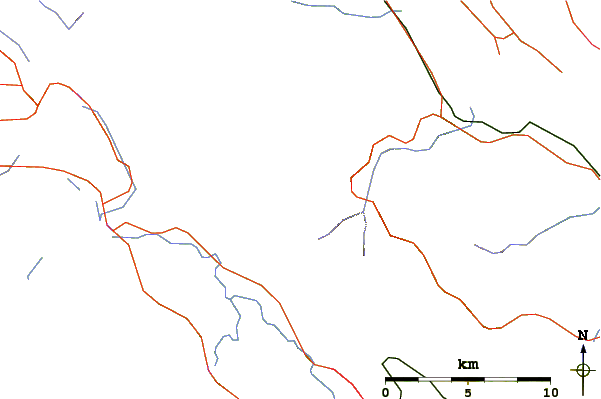 Roads and rivers around Mount Joan