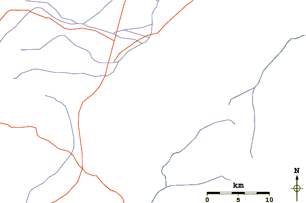 Roads and rivers around Mount Jomolhari